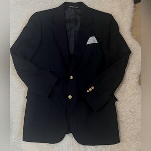 New - John Alexander Mens Two Button Navy Wool Blazer